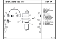 1987 Honda Accord DL Auto Dash Kit Diagram
