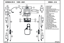 2001 Honda CR-V DL Auto Dash Kit Diagram