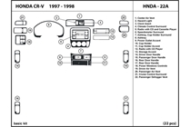 1998 Honda CR-V DL Auto Dash Kit Diagram