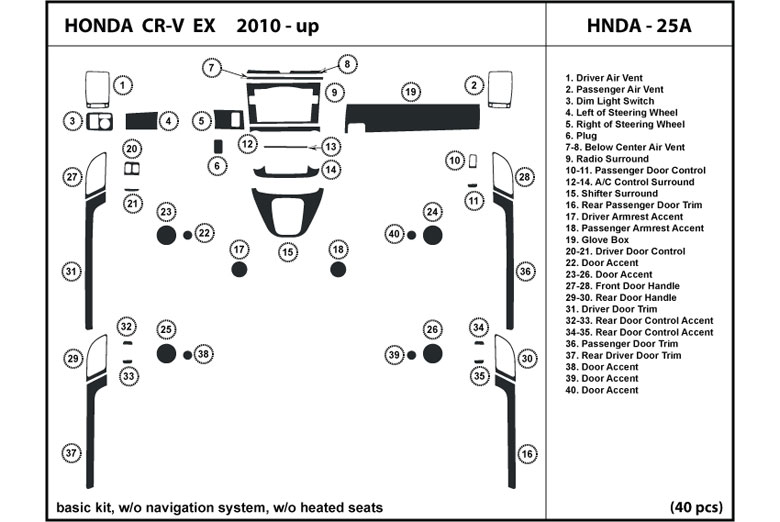 DL Auto™ Honda CR-V 2010-2011 Dash Kits