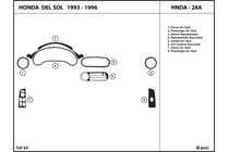 1994 Honda Del Sol DL Auto Dash Kit Diagram