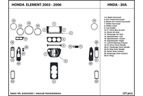 2004 Honda Element DL Auto Dash Kit Diagram