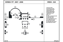 2007 Honda Fit DL Auto Dash Kit Diagram