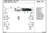 1998 Isuzu Oasis DL Auto Dash Kit Diagram