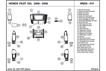 2007 Honda Pilot DL Auto Dash Kit Diagram