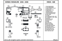 2008 Honda Ridgeline DL Auto Dash Kit Diagram