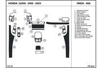 2001 Honda S2000 DL Auto Dash Kit Diagram