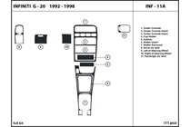 1996 Infiniti G20 DL Auto Dash Kit Diagram