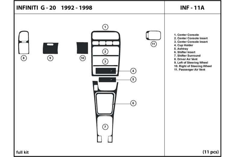 DL Auto™ Infiniti G20 1992-1996 Dash Kits