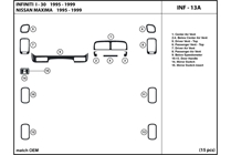 1996 Nissan Maxima DL Auto Dash Kit Diagram