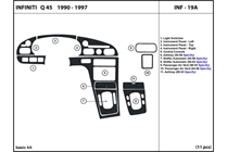 1991 Infiniti Q45 DL Auto Dash Kit Diagram
