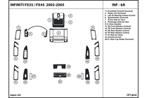 2004 Infiniti FX45 DL Auto Dash Kit Diagram