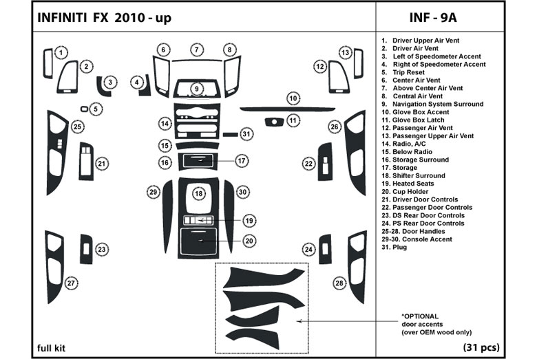 DL Auto™ Infiniti FX35 2010-2011 Dash Kits