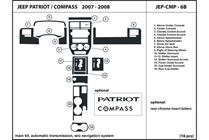 2008 Jeep Patriot DL Auto Dash Kit Diagram