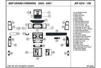 2005 Jeep Grand Cherokee DL Auto Dash Kit Diagram