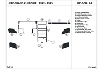 1993 Jeep Grand Cherokee DL Auto Dash Kit Diagram