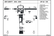 2004 Jeep Liberty DL Auto Dash Kit Diagram
