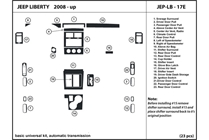 2010 Jeep Liberty DL Auto Dash Kit Diagram