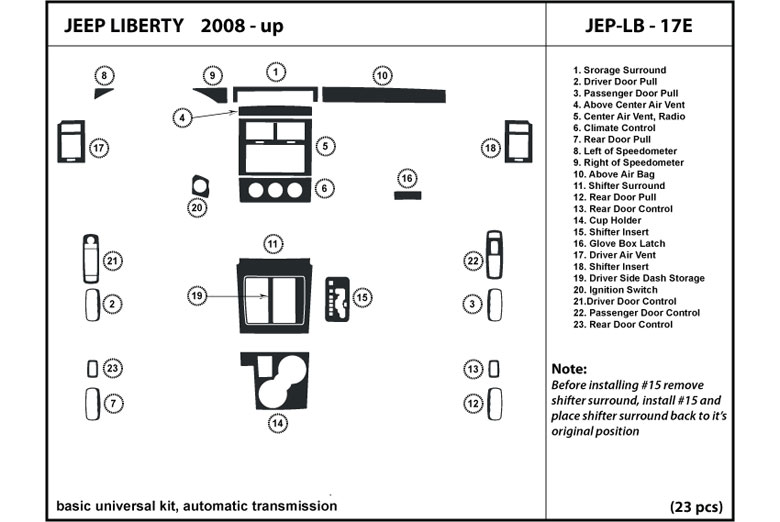 DL Auto™ Jeep Liberty 2008-2012 Dash Kits
