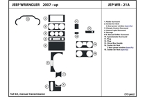 2007 Jeep Wrangler DL Auto Dash Kit Diagram