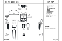 2005 Kia Rio DL Auto Dash Kit Diagram