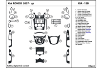2008 Kia Rondo DL Auto Dash Kit Diagram
