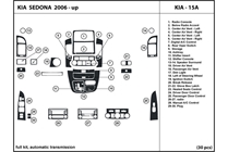 2009 Kia Sedona DL Auto Dash Kit Diagram