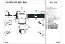 2002 Kia Sportage DL Auto Dash Kit Diagram