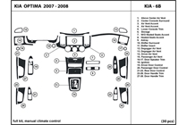2008 Kia Optima DL Auto Dash Kit Diagram