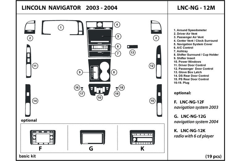 DL Auto™ Lincoln Navigator 2003-2004 Dash Kits