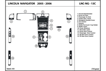2006 Lincoln Navigator DL Auto Dash Kit Diagram