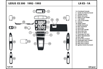 1993 Lexus ES DL Auto Dash Kit Diagram