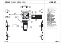 1995 Lexus ES DL Auto Dash Kit Diagram