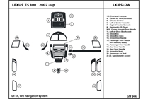 2008 Lexus ES DL Auto Dash Kit Diagram