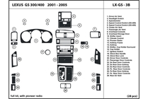 2002 Lexus GS DL Auto Dash Kit Diagram