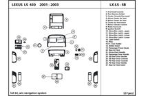 2003 Lexus LS DL Auto Dash Kit Diagram