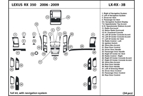 2009 Lexus RX DL Auto Dash Kit Diagram