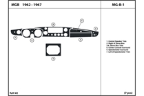 1966 MG MGB DL Auto Dash Kit Diagram
