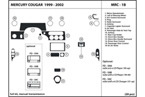 2000 Mercury Cougar DL Auto Dash Kit Diagram