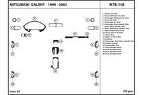 2003 Mitsubishi Galant DL Auto Dash Kit Diagram