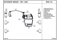 1998 Mitsubishi Mirage DL Auto Dash Kit Diagram