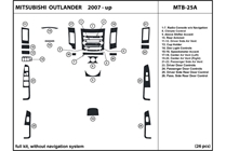 2009 Mitsubishi Outlander DL Auto Dash Kit Diagram
