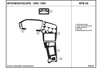 1991 Mitsubishi Eclipse DL Auto Dash Kit Diagram