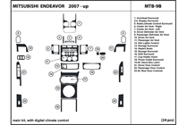 2008 Mitsubishi Endeavor DL Auto Dash Kit Diagram