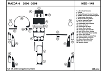 2008 Mazda Mazda6 DL Auto Dash Kit Diagram