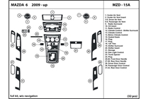 2011 Mazda Mazda6 DL Auto Dash Kit Diagram