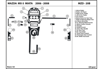 2007 Mazda MX-5 Miata DL Auto Dash Kit Diagram