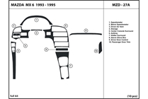 1994 Mazda MX-6 DL Auto Dash Kit Diagram