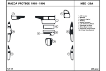 1995 Mazda Protege DL Auto Dash Kit Diagram