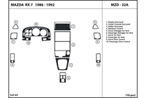 1991 Mazda RX-7 DL Auto Dash Kit Diagram